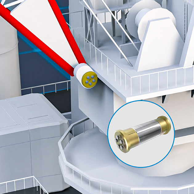 Expander system pivot pin on offshore turbine crane