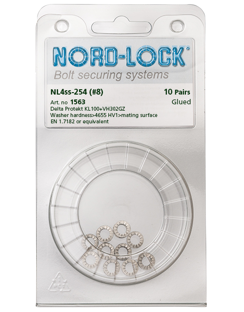 NORD LOCK WASHER M4 4MM X 7.60 X 1.80 HARDENED STEEL 4PCS