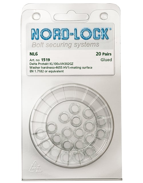 Nord-Lock Keilsicherungsscheiben 25 Stk Stahl für M6 NL6 