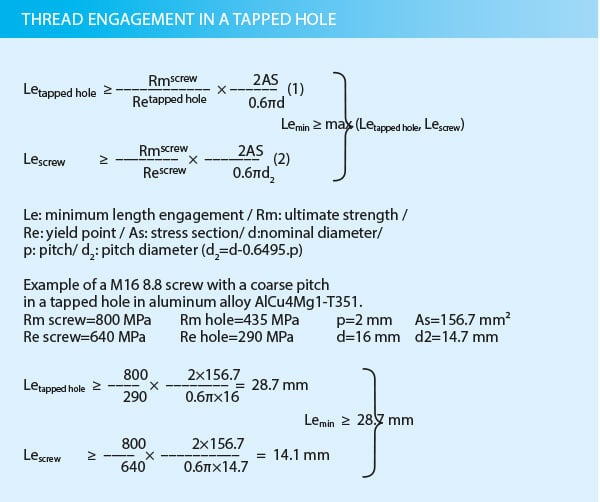 Tensile Stress Area Chart